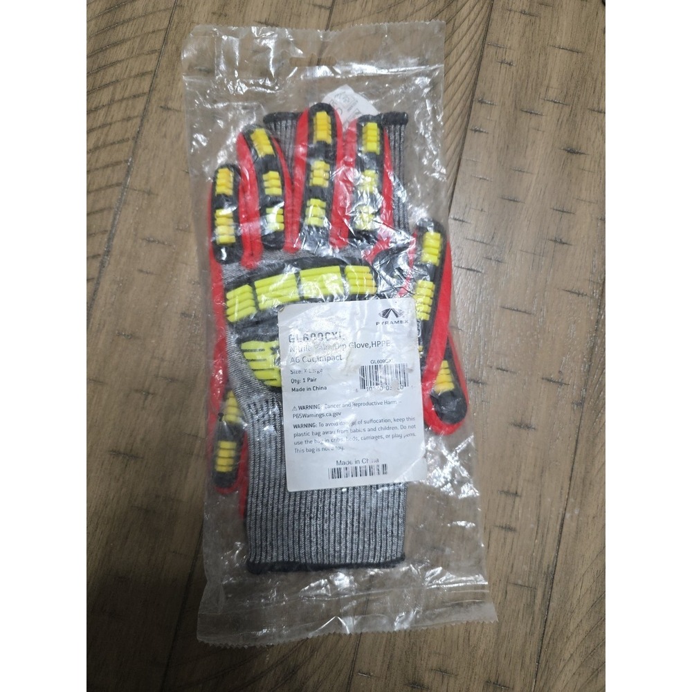 Pyramex GL609CXL Nitrile Palm Dip Gloves, HPPE, A6 Cut & Impact Resistant, XL